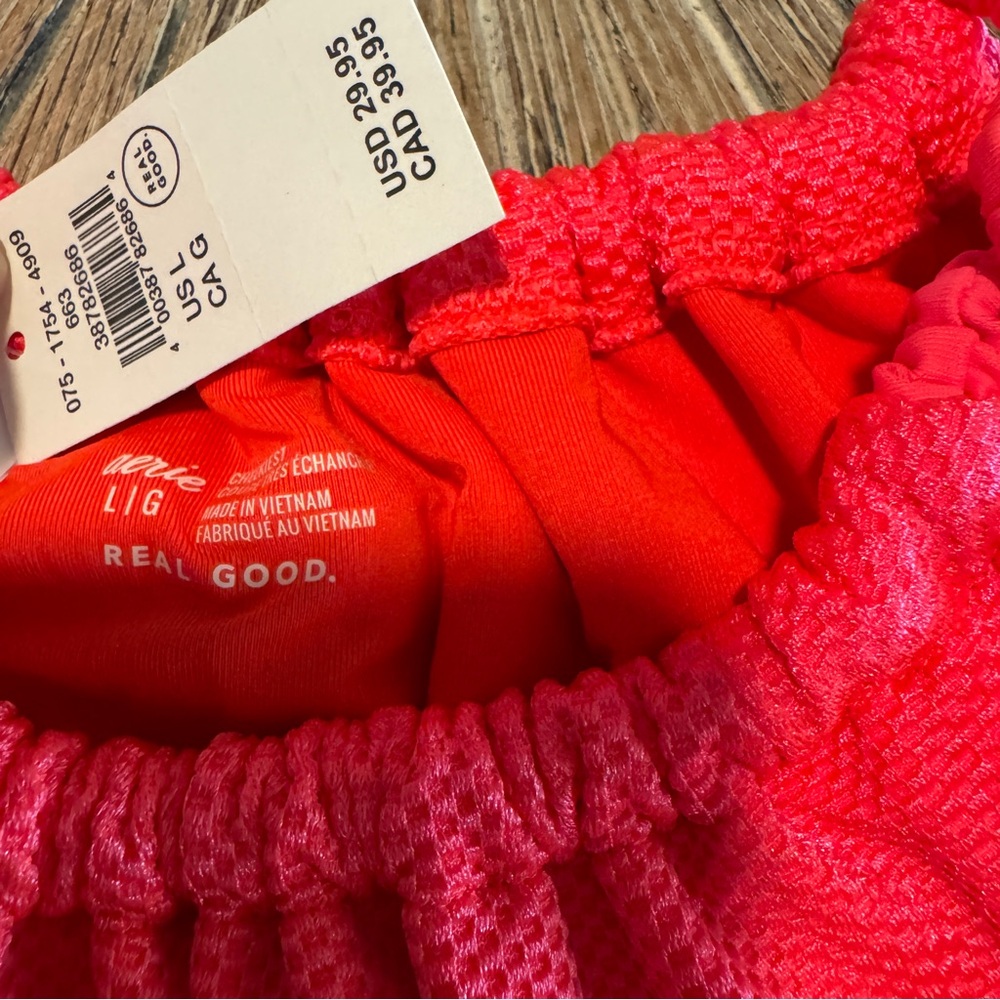 NWT Aerie bikini bottom size large Cheekiest bright spring coral color tie side - Picture 4 of 9